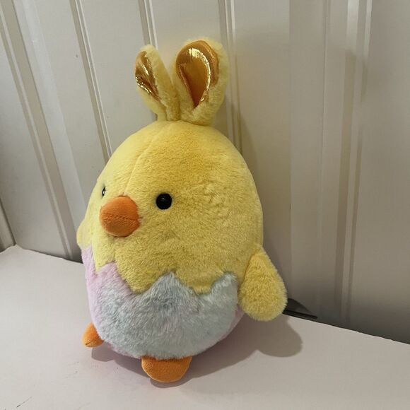 Excite USA Easter Plush Rabbit Bunny Chick Egg Yellow Pink Stuffed Animal 11.5" - Picture 5 of 8